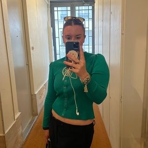 Green Oscar de la Renta sweater